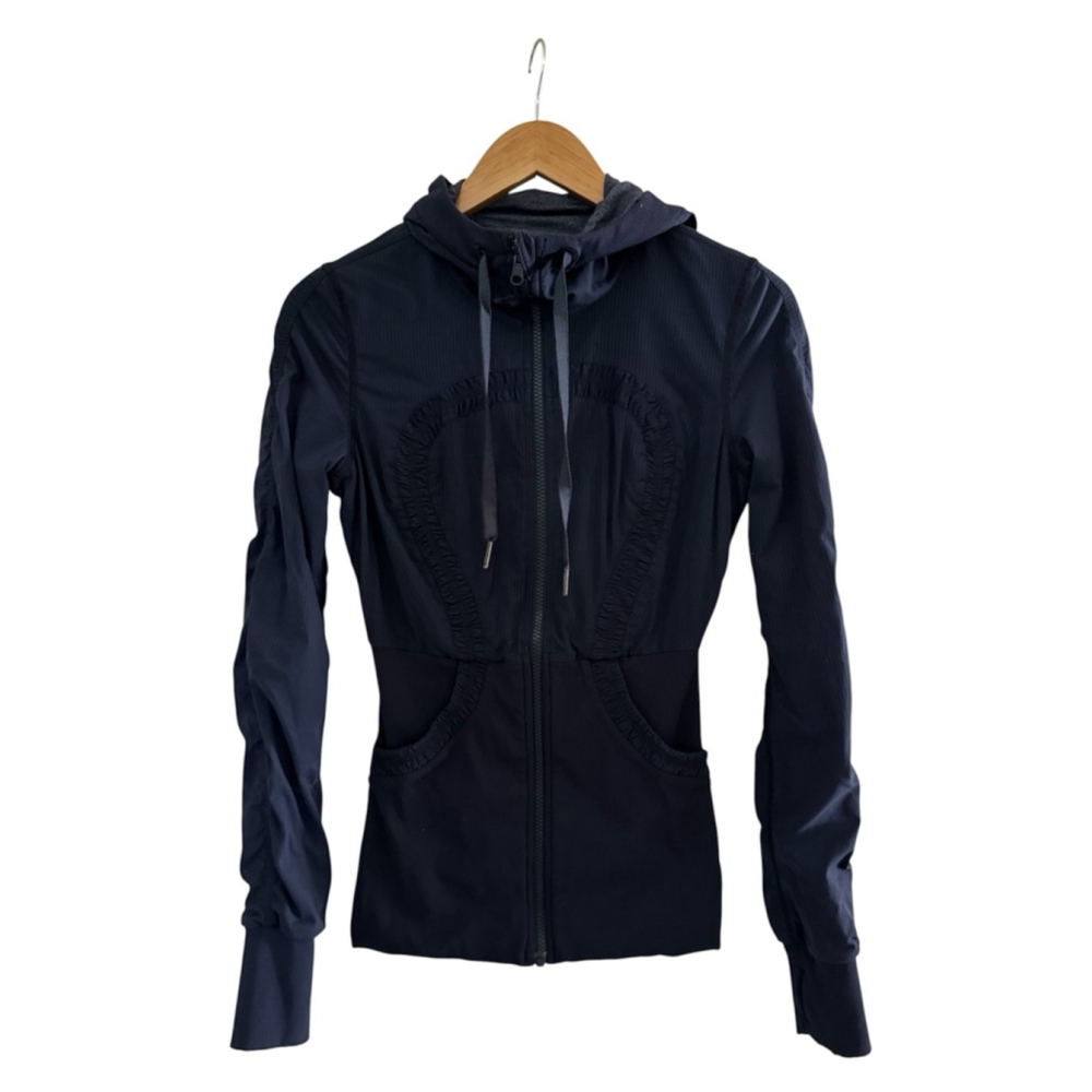 Lululemon Dance Studio Jacket III Inkwell Reversible Hooded Size 6